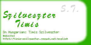 szilveszter timis business card